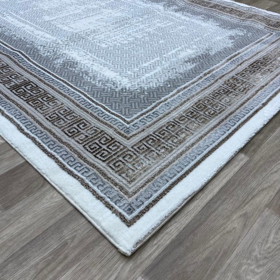 Modern Turkish diamond carpet 30081B gray brown 150*220