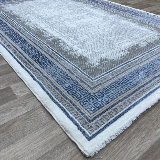 Modern Turkish diamond carpet 30081B gray blue 100*300