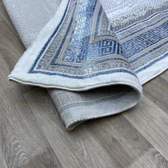 Modern Turkish diamond carpet 30081B gray blue 100*300