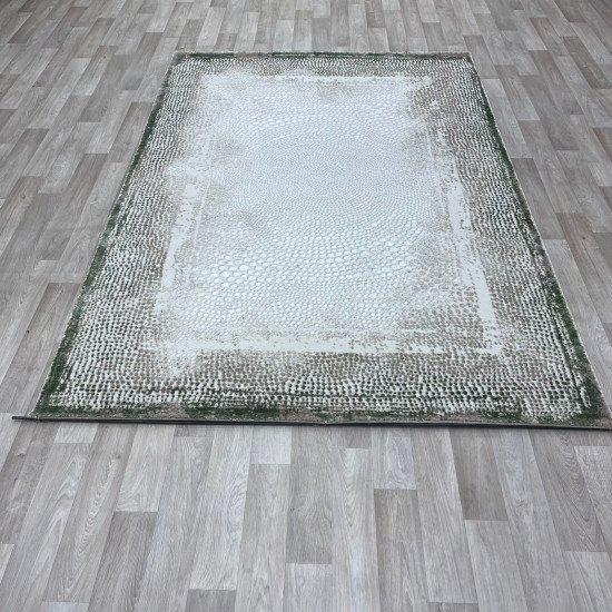 Modern Turkish diamond carpet 30108A beige green 100*300