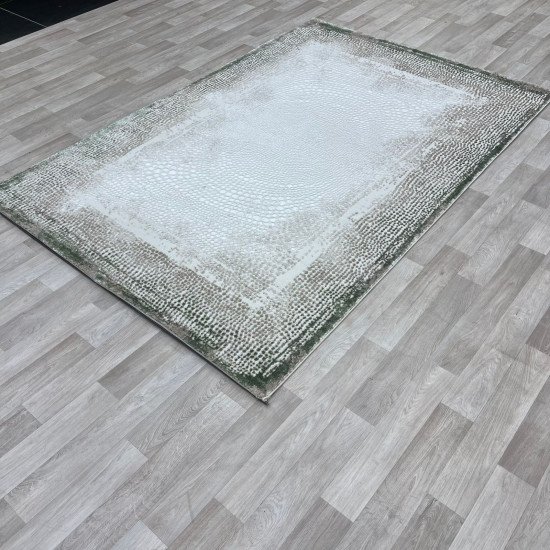 Modern Turkish diamond carpet 30108A beige green 100*300