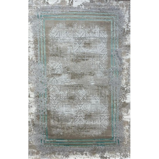 Almas Modern Turkish Carpet 30004D Gray Turquoise Size 150*220