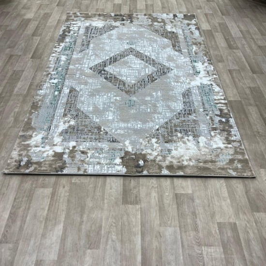 Modern Turkish diamond carpet 30009A gray turquoise 200*300