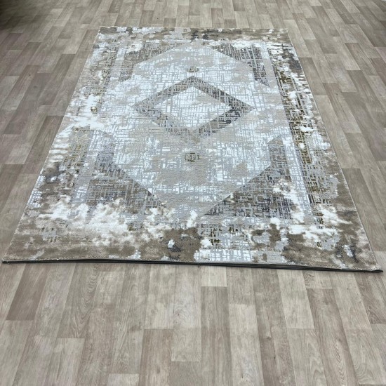 Modern Turkish diamond carpet 30009A gray gold 150*220