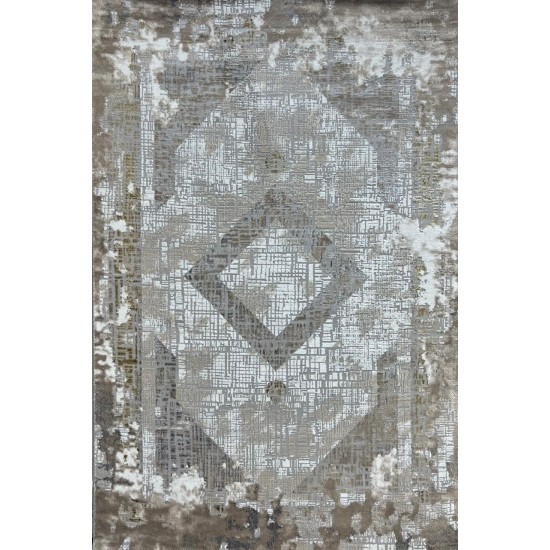 Modern Turkish diamond carpet 30009A gray gold 150*220