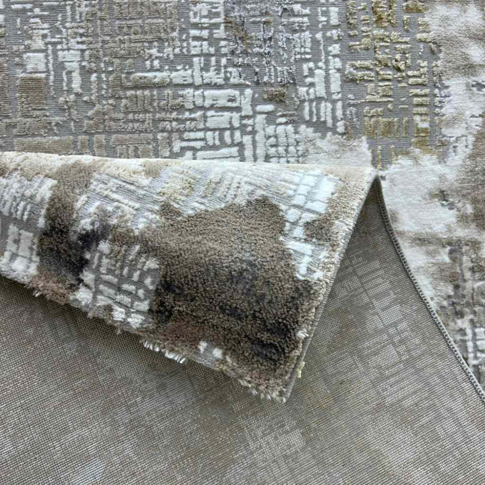 سجاد الماس تركي مودرن 30009A ذهبي رصاصي 150*220