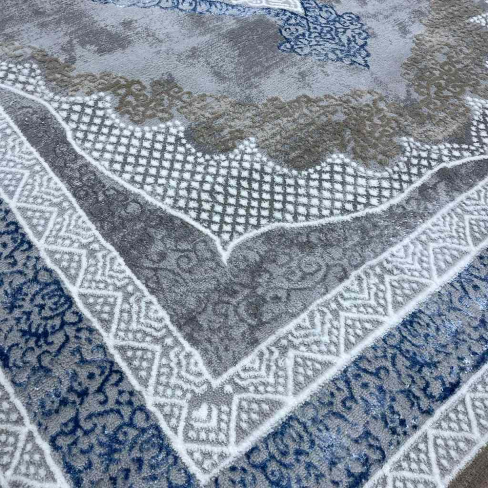 سجاد الماس تركي مودرن 30055B رمادي ازرق 100*200 سجاد الماس تركي مودرن 30055B رمادي ازرق 100*200
