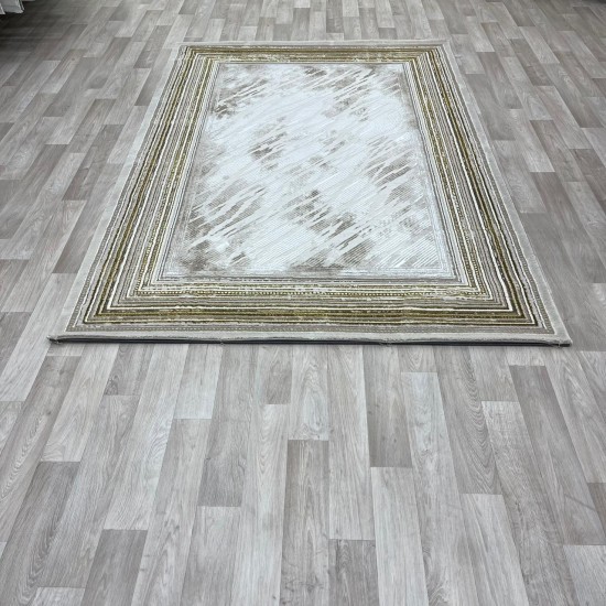 Modern Turkish diamond carpet 30095 golden beige 100*200