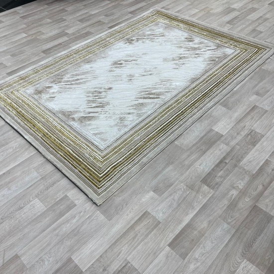 Modern Turkish diamond carpet 30095 golden beige 100*200