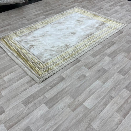 Modern Turkish diamond carpet 30095 golden beige 100*200