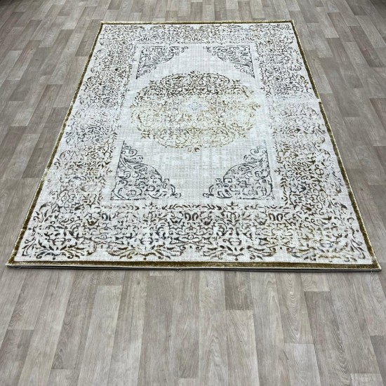 Modern Turkish carpet diamond 35007A golden beige size 200*300