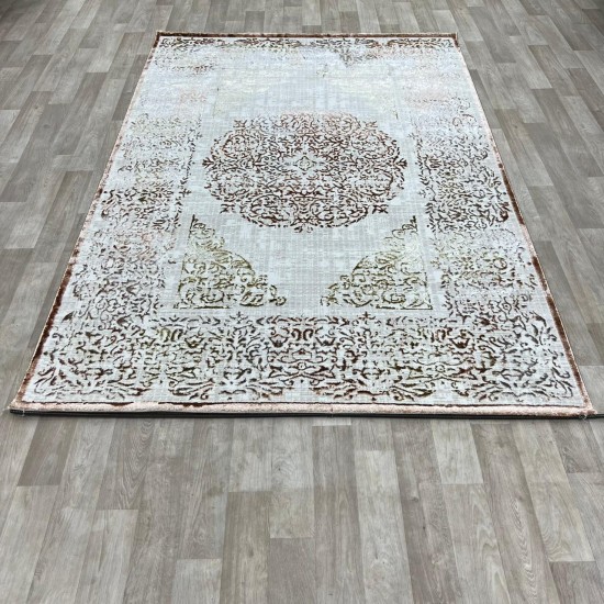 Modern Turkish carpet diamond 35007A beige orange size 200*300