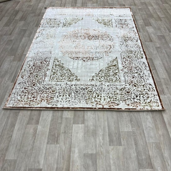 Modern Turkish carpet diamond 35007A beige orange size 200*300