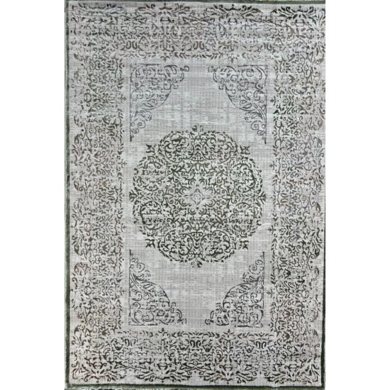 Modern Turkish beige diamond carpet 35007A green size 150*220