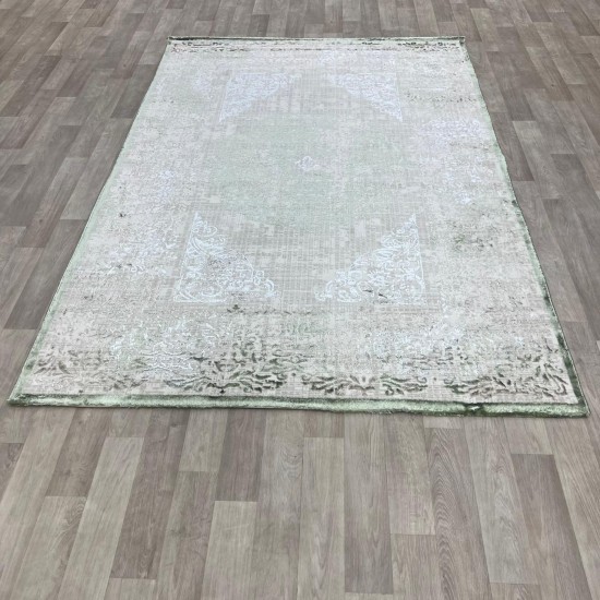 Modern Turkish beige diamond carpet 35007A green size 200*300