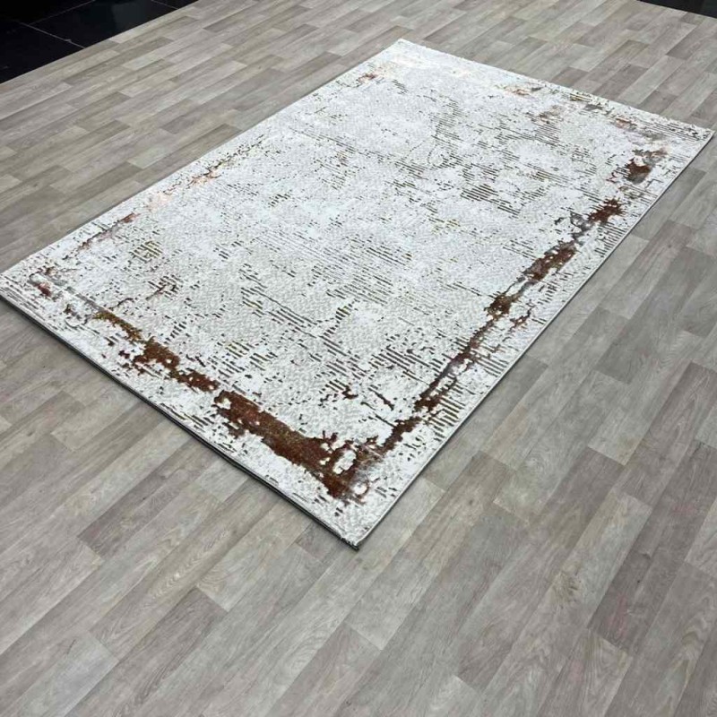 Modern Turkish diamond carpet 35023D beige orange 150*220