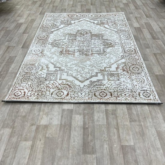 Modern Turkish diamond carpet 35043A beige orange 150*220