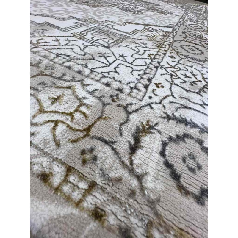 سجاد الماس تركي مودرن 35043A بيج ذهبي 200*300