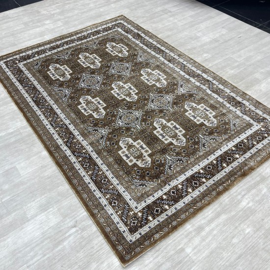 Turkish classic diamond carpet 10939A Brown color size 200*300