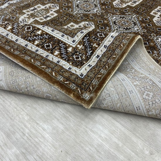 Turkish classic diamond carpet 10939A Brown color size 200*300