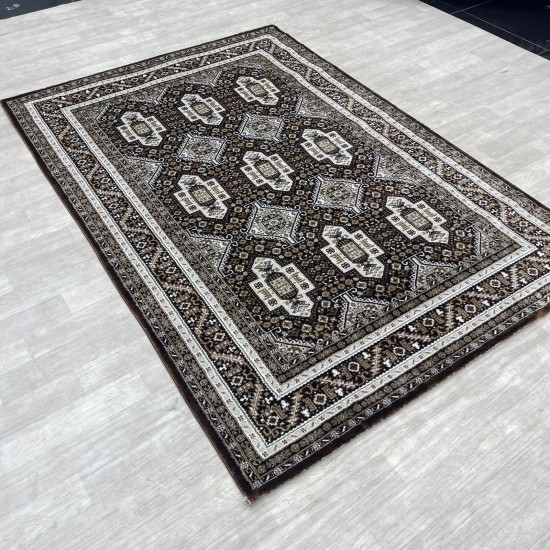 Turkish classic diamond carpet 10939A Dark Brown color size 50*80