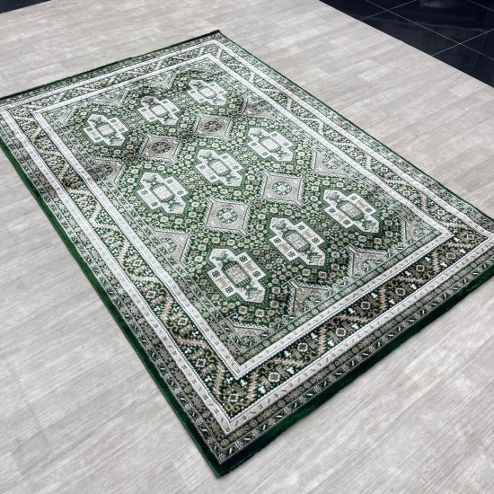 Turkish classic diamond carpet 10939A green color size 200*300