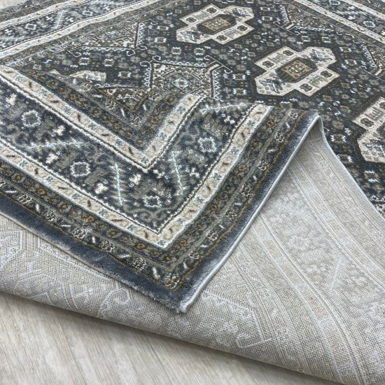 Turkish classic diamond carpet 10939A gray color size 250*350