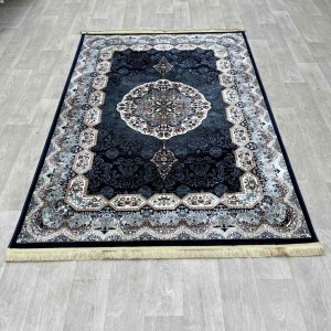 Turkish carpet Kashan 1019A dark blue size 250*350