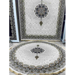 سجاد تركي كاشان دائري 1019A كريم كريم مقاس 400*400