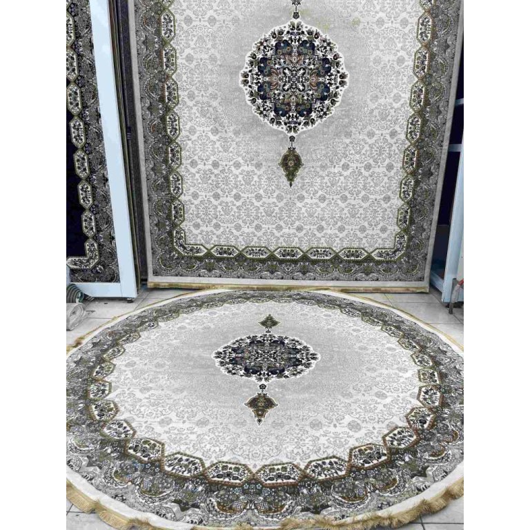 سجاد تركي كاشان دائري 1019A كريم كريم مقاس 300*300