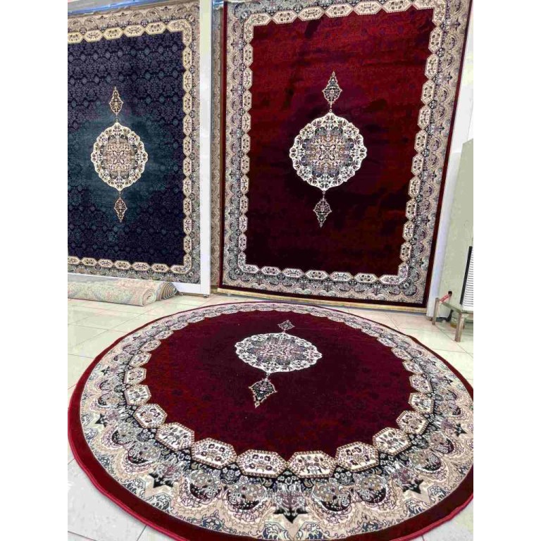 سجاد تركي كاشان دائري 1019A احمر مقاس 300*300