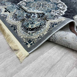 سجاد تركي كاشان دائري 1019A رصاصي مقاس 400*400