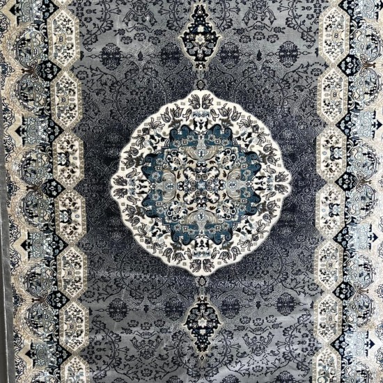 Turkish carpet Kashan 1019A 11 mm gray size 100*300