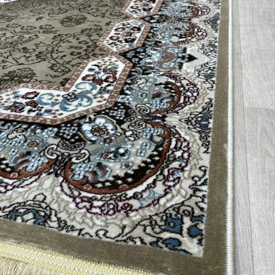 Turkish carpet Kashan 1019A 11 mm beige size 200*200