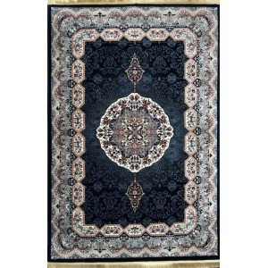 Turkish carpet Kashan 1019A dark blue size 250*350