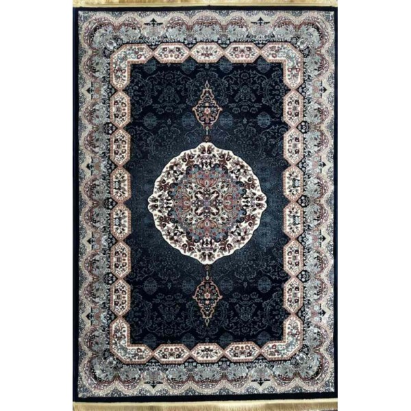 Turkish carpet Kashan 1019A dark blue size 250*350