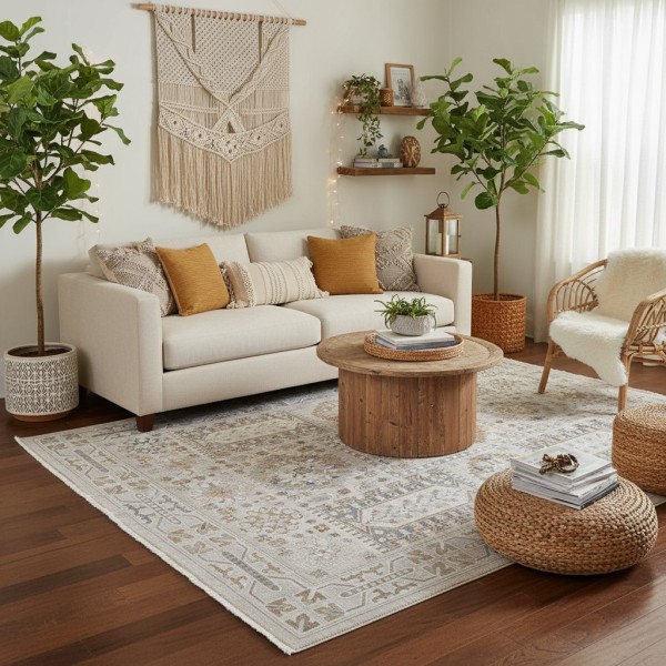 ARTLYNN Bohemian Turkish Carpet A258B CREAM VIZON Size 100*300
