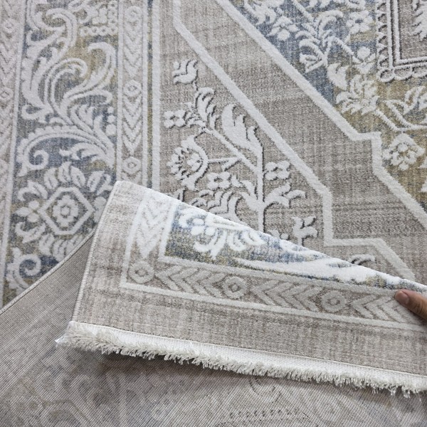 سجاد ارتلاين بوهيمي تركي A193C كريم سماوي مقاس 250*350