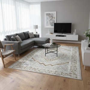 سجاد ارتلاين بوهيمي تركي A193C كريم ذهبي مقاس 150*220