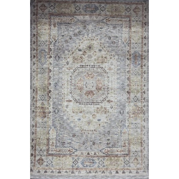Turkish Bohemian Rug A640A ANTRASIT BEIGE Size 200*300