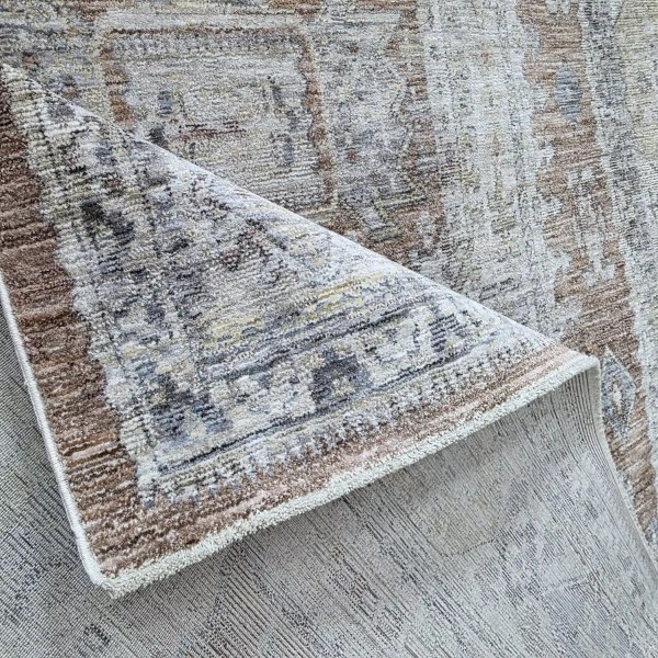 Turkish Bohemian Rug A640A ANTRASIT BEIGE Size 200*300