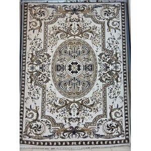 Shiraz A706C classic thick soft cream Turkish rug size 400*600