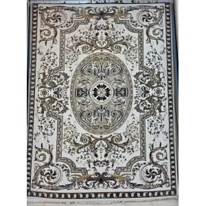 سجاد تركي شيراز A706C كلاسيك سميك ناعم كريم مقاس  100*200