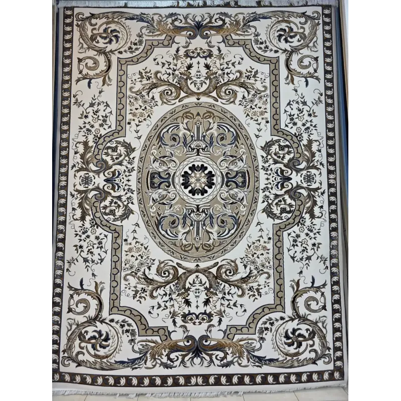 سجاد تركي شيراز A706C كلاسيك سميك ناعم كريم مقاس  100*200