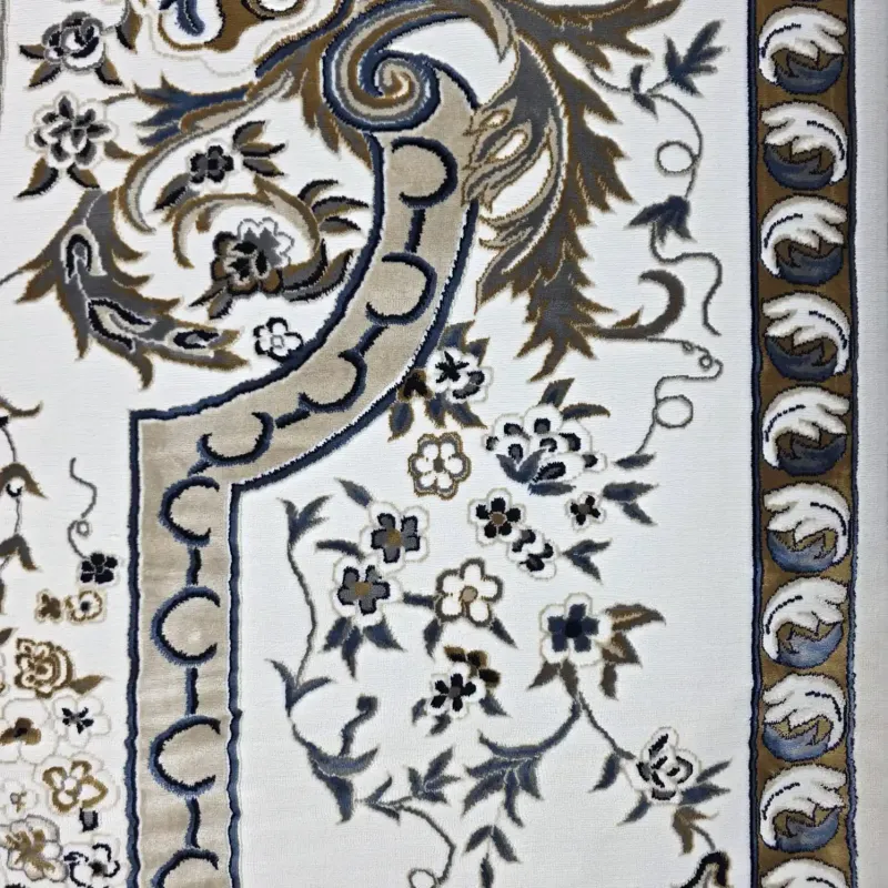 سجاد تركي شيراز A706C كلاسيك سميك ناعم كريم مقاس  100*200