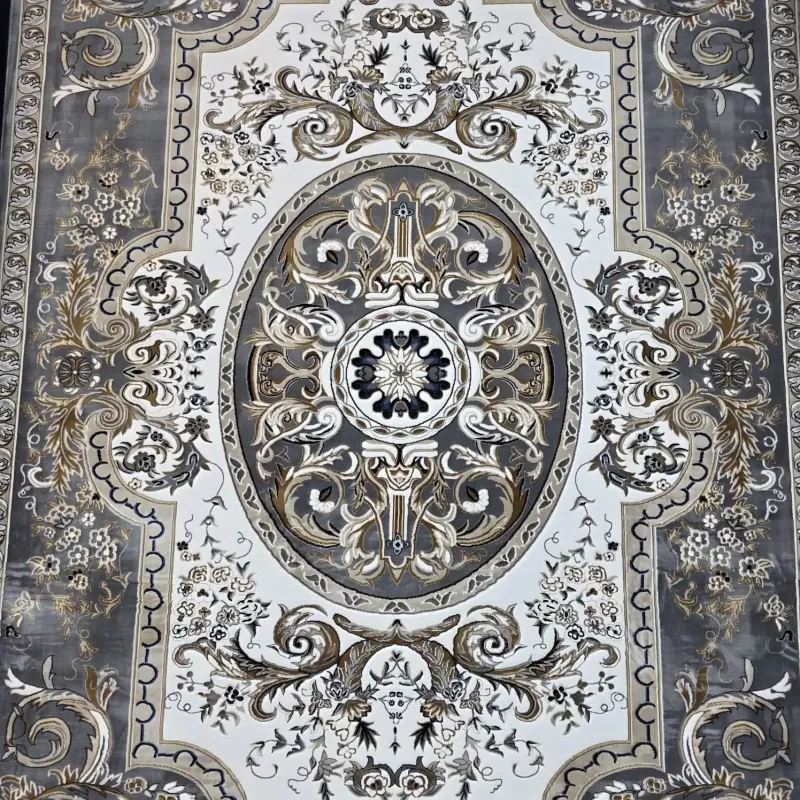 سجاد تركي شيراز A706C كلاسيك سميك ناعم رصاصي مقاس 400*800