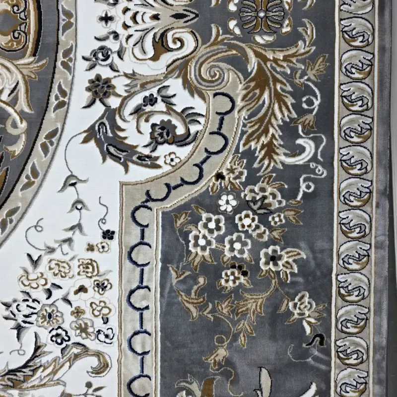 سجاد تركي شيراز A706C كلاسيك سميك ناعم رصاصي مقاس 400*800