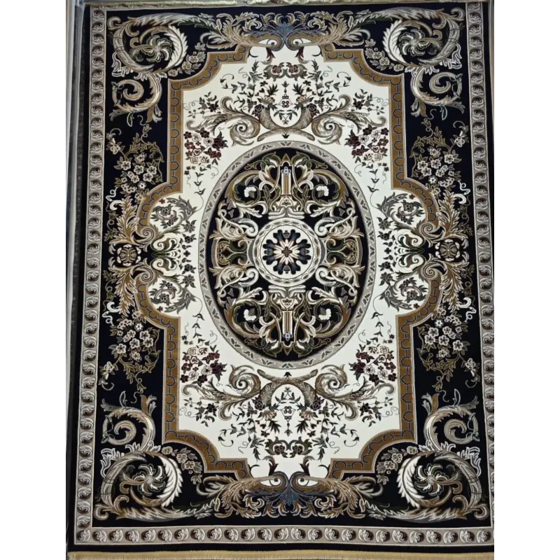 سجاد تركي شيراز A706C كلاسيك سميك ناعم كحلي مقاس 300*400