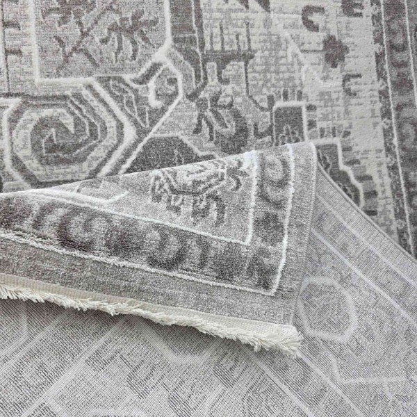 سجاد غرناطة بوهيمي تركي AH497 كريم فيزون مقاس 100*300 سم سجادة مدخل