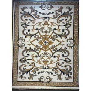 سجاد إيراني درجة أولى سجاد فاخر مصنوع بدقة عالية من أفضل أنواع الصوف والحرير الون  كريم ذهبي مقاس 400*600